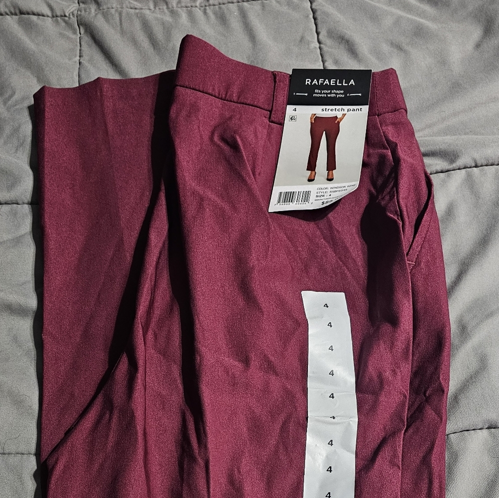 Rafaella Windsor Wine Stretch Pants
